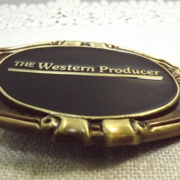 Vintage Western Producer Newspaper Belt Buckle - Picture 3 of 8